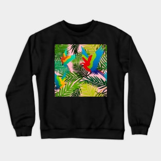 Tropical Parrot Pattern Crewneck Sweatshirt